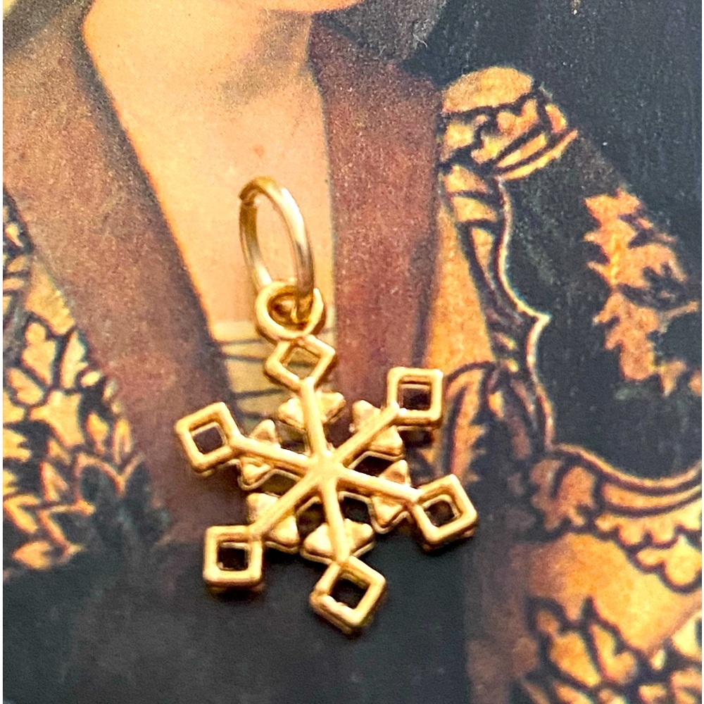 5/$10❤️❤️❤️NEW Rose Gold Toned Alloy SNOWFLAKE Charm Pendant